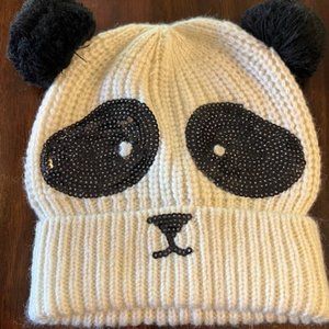 American Eagle Outfitters-Panda hat with sequin eyes and nose-DISCONTINUED